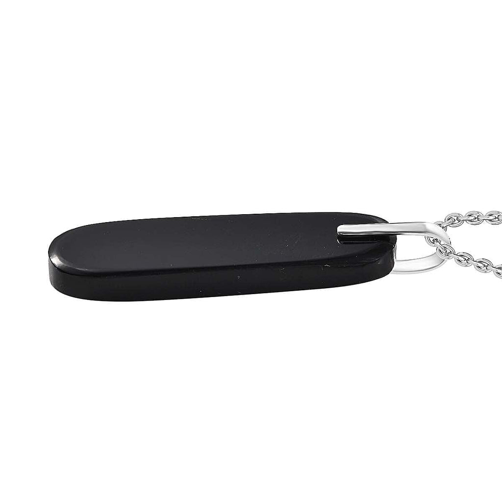 Artisan Crafted - Black Onyx Sterling Silver Pendant with  Chain (Size 20) 42.00 Ct.