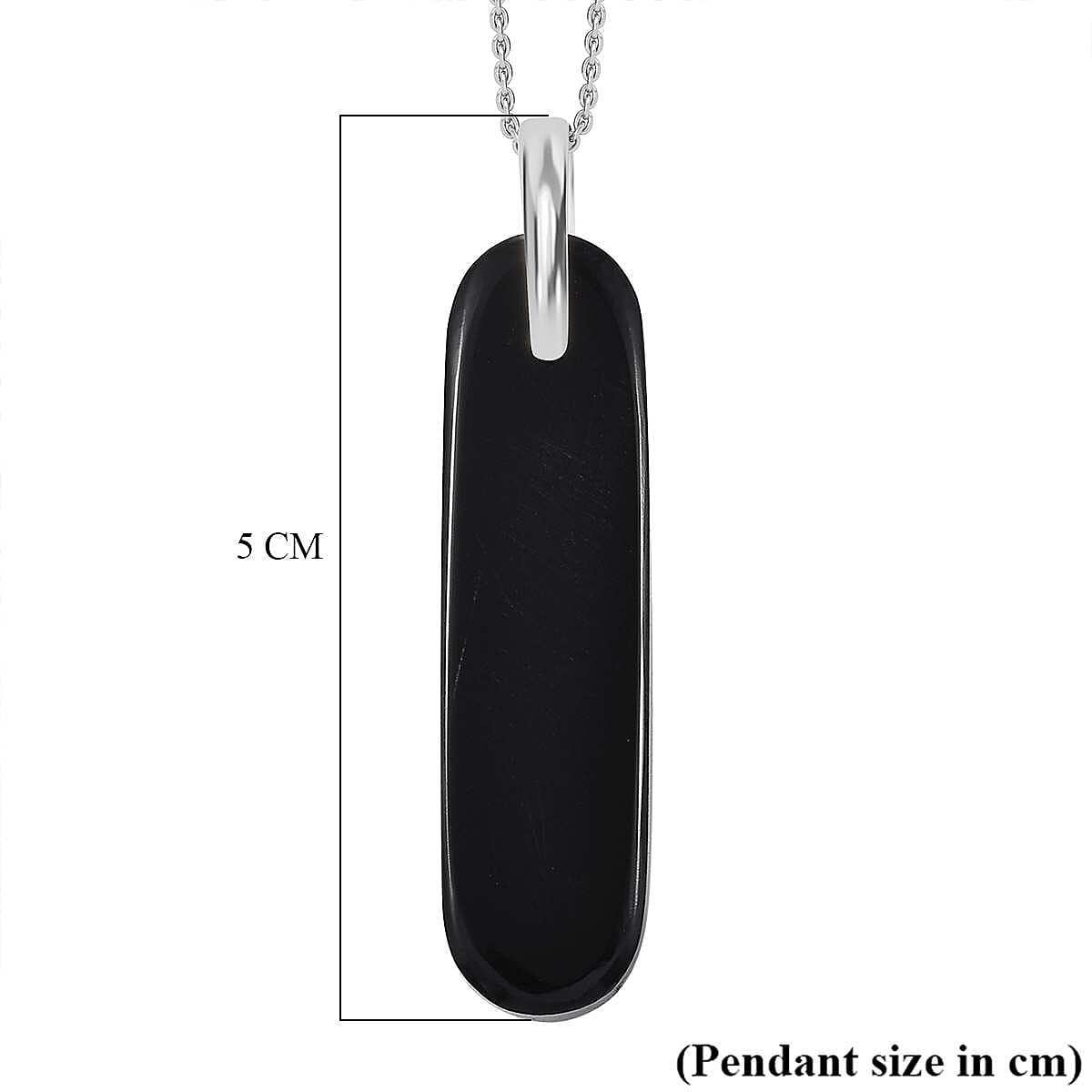 Artisan Crafted - Black Onyx Sterling Silver Pendant with  Chain (Size 20) 42.00 Ct. 4300029 6