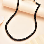 Black Opal Necklace (Size - 18) in Rhodium Sterling Silver 70.0 Ct.