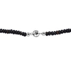 Black Opal Necklace (Size - 18) in Rhodium Sterling Silver 70.0 Ct.