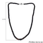 Black Opal Necklace (Size - 18) in Rhodium Sterling Silver 70.0 Ct.