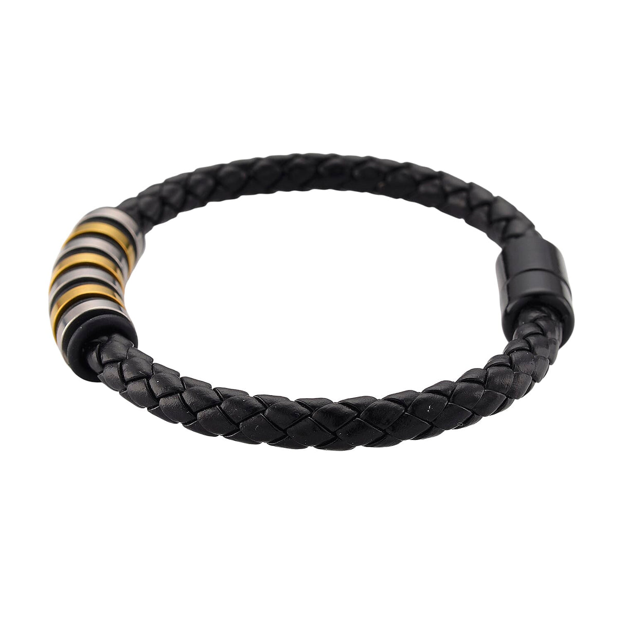 Black Resin Bracelet (Size 8.5) in Tri Colour Plated 8165796 3