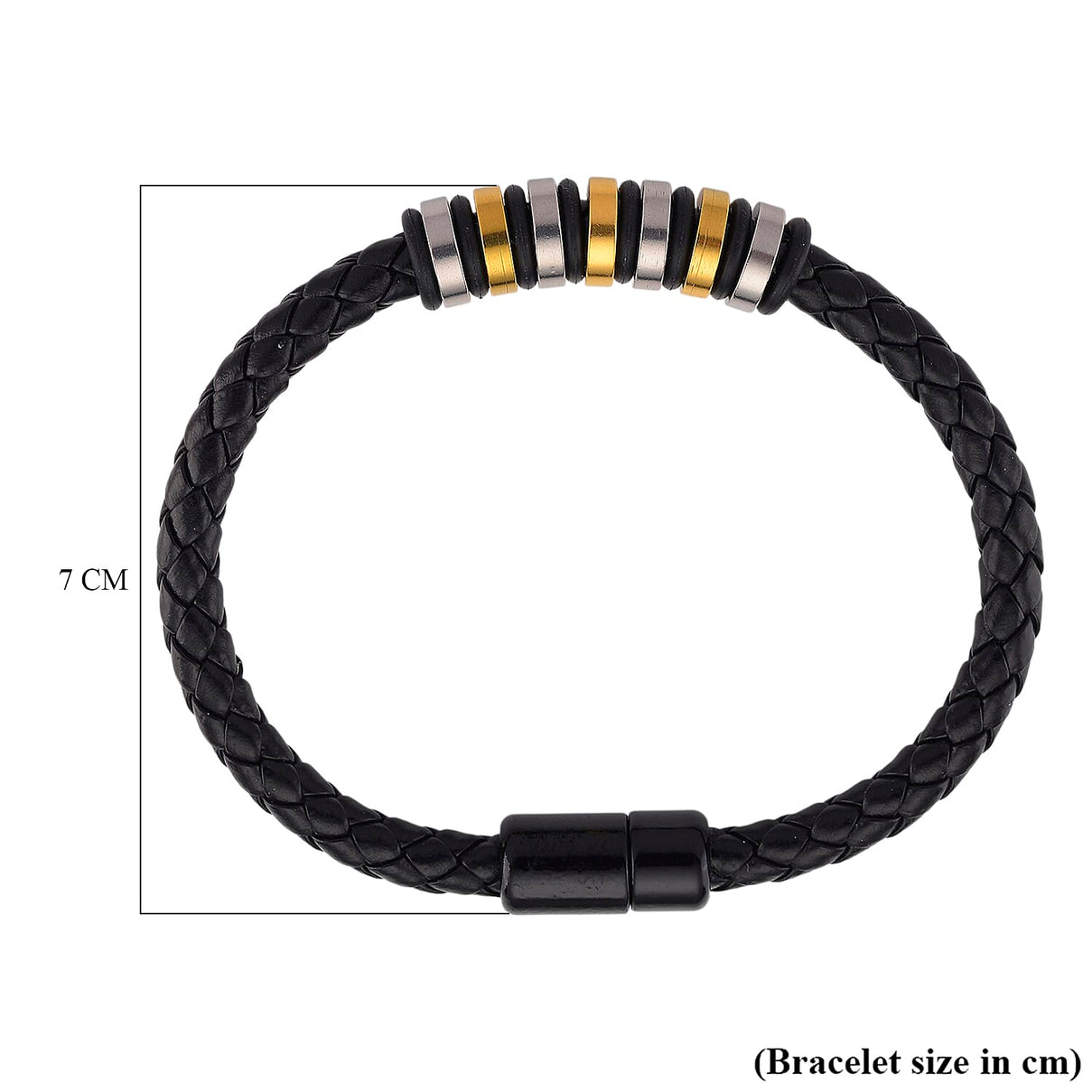 Black Resin Bracelet (Size 8.5) in Tri Colour Plated 8165796 6