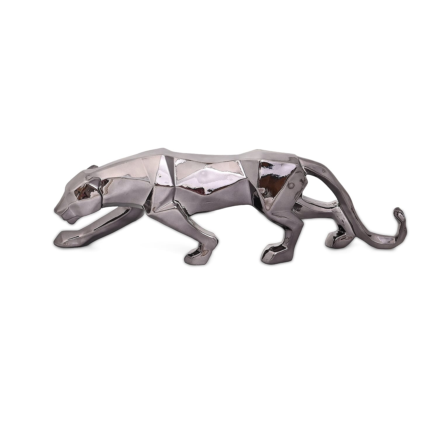 Ornamental Leopard Resin Sculpture (Size 40x10x13cm) - Black 8038349 2