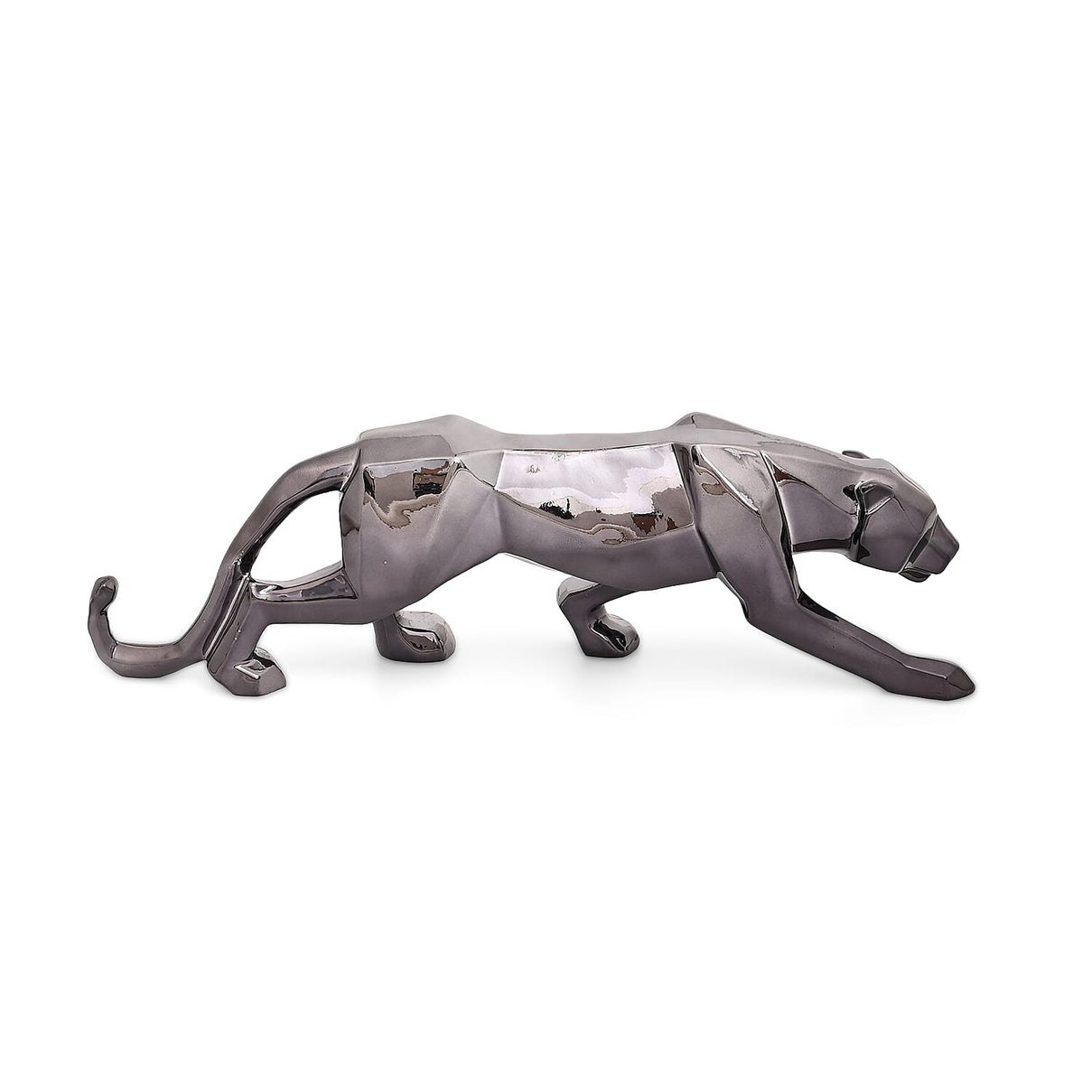 Ornamental Leopard Resin Sculpture (Size 40x10x13cm) - Black 8038349 3