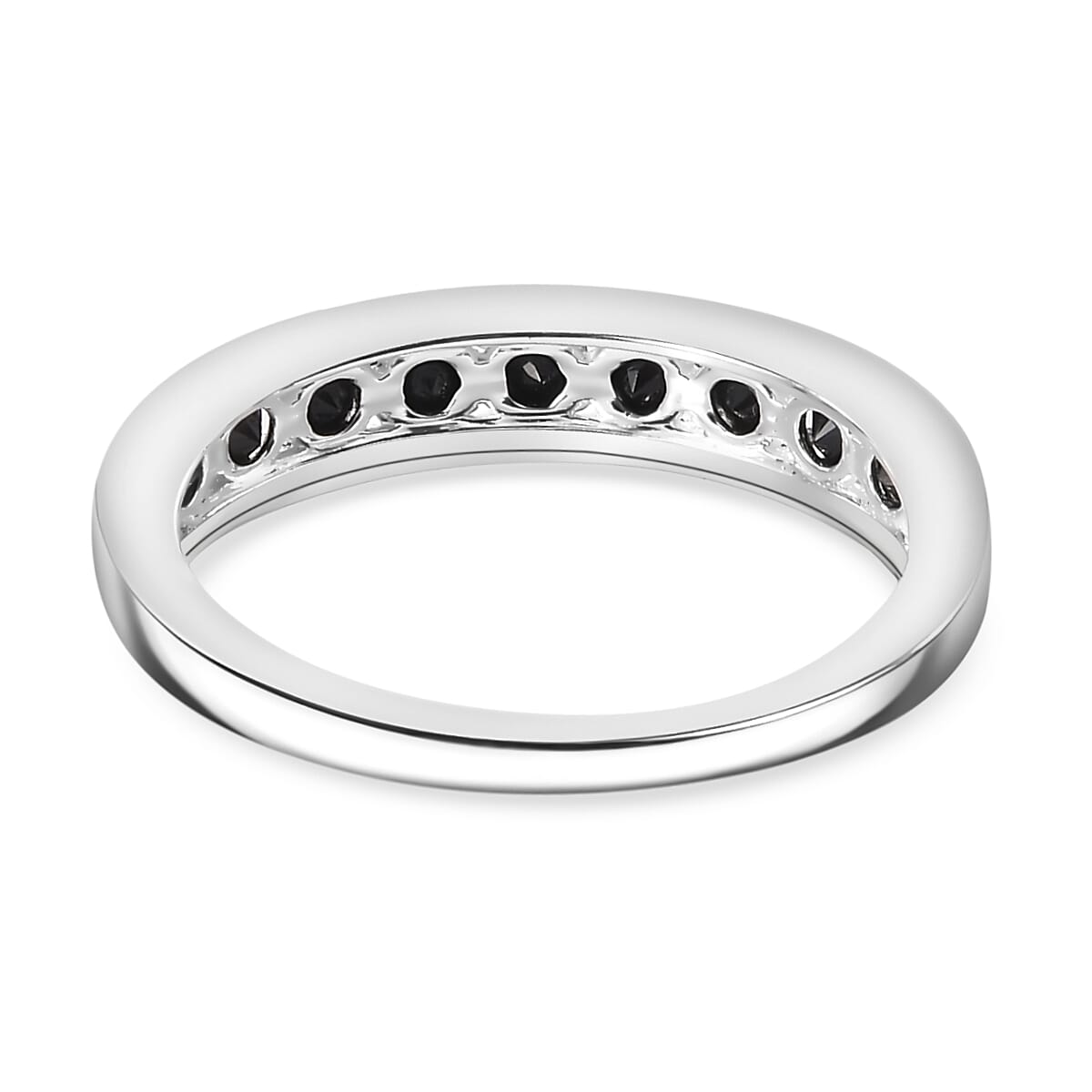Black Spinel Half Eternity Band Ring in Sterling Silver 7861742 4