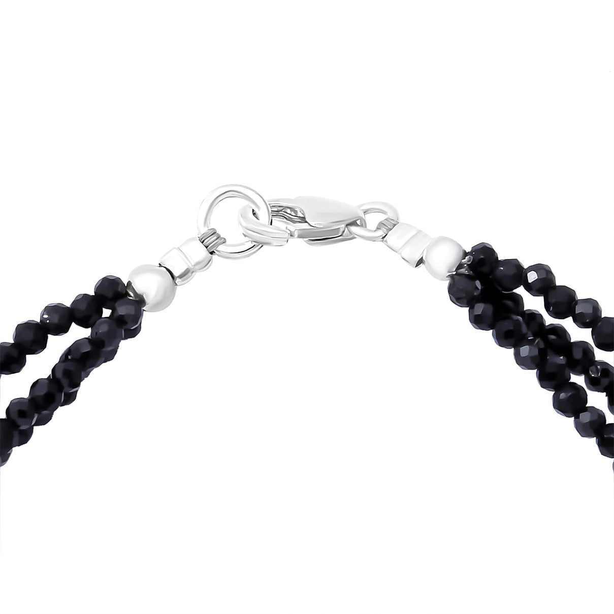 Black Spinel Triple Strand Bracelet (Size - 7.5) in Sterling Silver 35.00 ct. 7977070 4