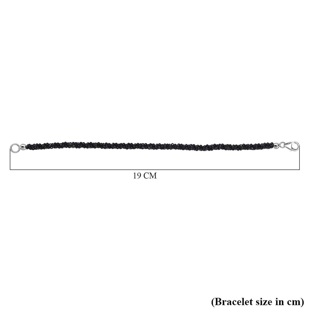 Black Spinel Bracelet (Size - 7.5) in Rhodium Overlay Sterling Silver 24.0 Ct. 7995038 5