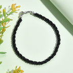 Black Spinel Bracelet (Size - 7.5) in Rhodium Overlay Sterling Silver 25.00 Ct.