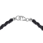 Black Spinel Bracelet (Size - 7.5) in Rhodium Overlay Sterling Silver 25.00 Ct.