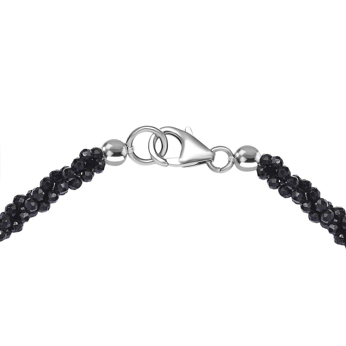 Black Spinel Bracelet (Size - 7.5) in Rhodium Overlay Sterling Silver 25.00 ct. 7979632 3