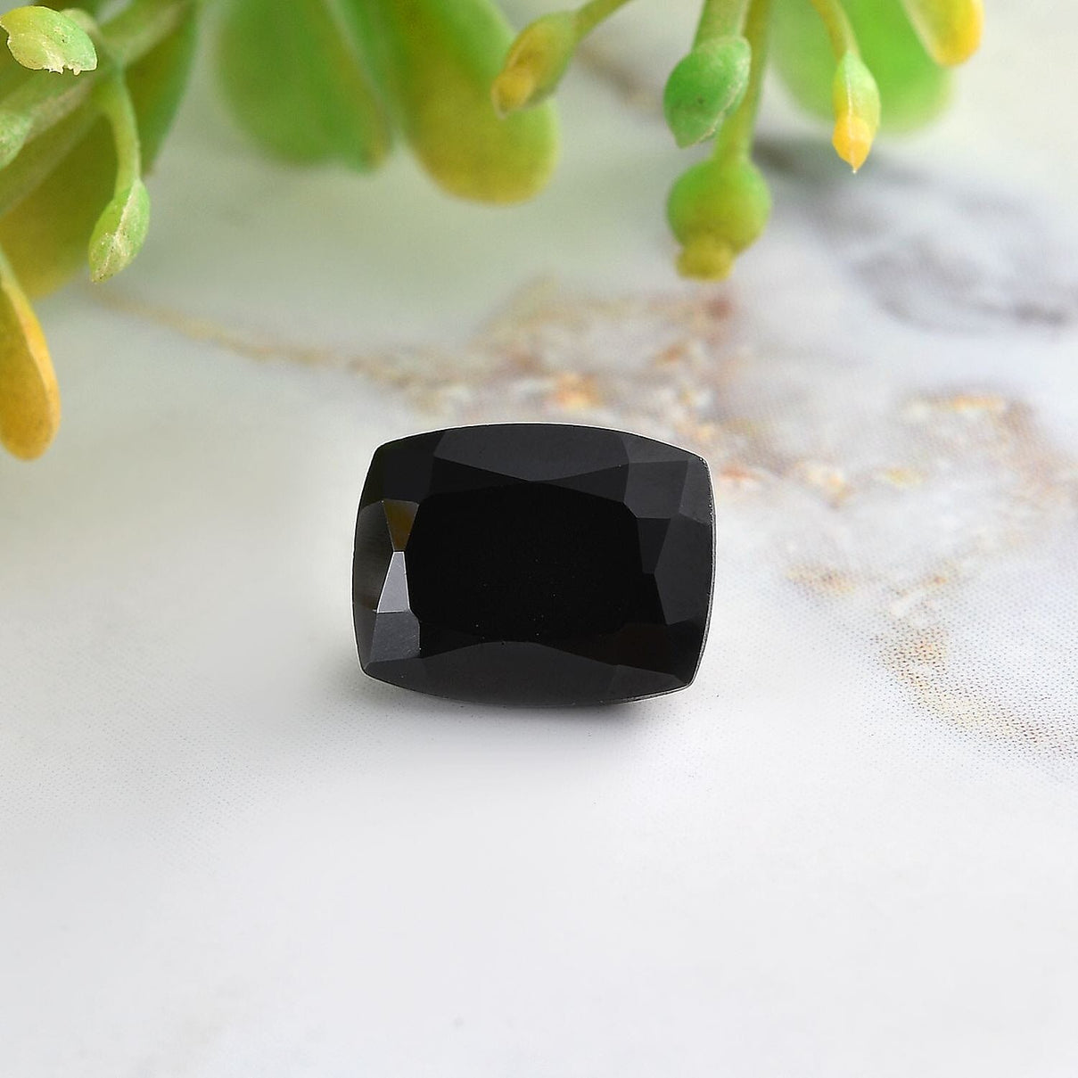 Black Spinel Loose Gemstone in Cushion Shape (11x9mm) 7778358 1