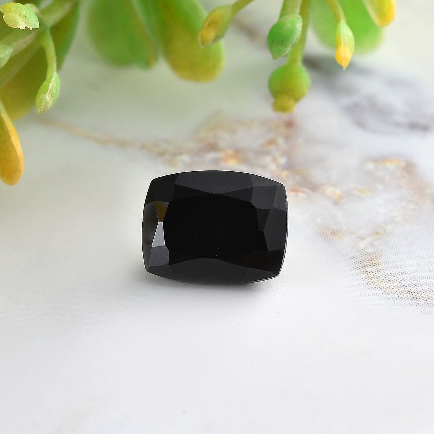 Black Spinel Loose Gemstone in Cushion Shape (11x9mm) 7778358 1