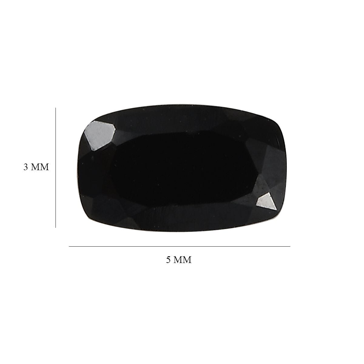 Set of 3 Black Spinel Loose Gemstones in Cushion Shape (5x3mm) 7778359 4