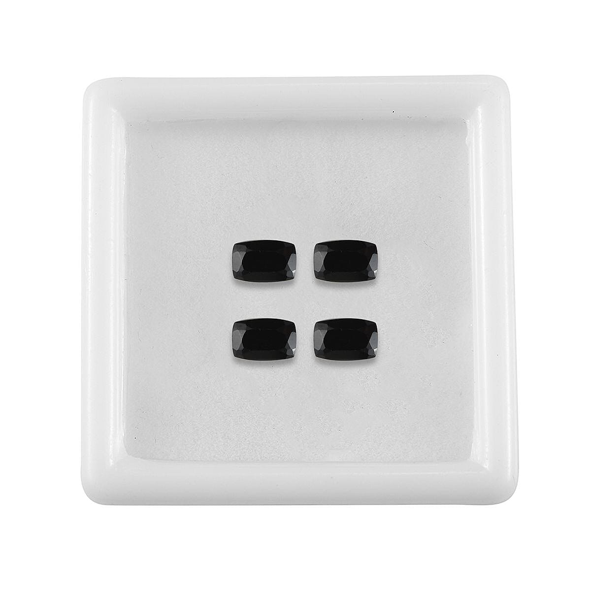 Set of 4 Black Spinel Loose Gemstones in Cushion Shape (6x4mm) 7778948 3