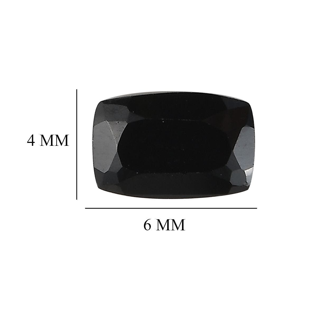 Set of 4 Black Spinel Loose Gemstones in Cushion Shape (6x4mm) 7778948 4