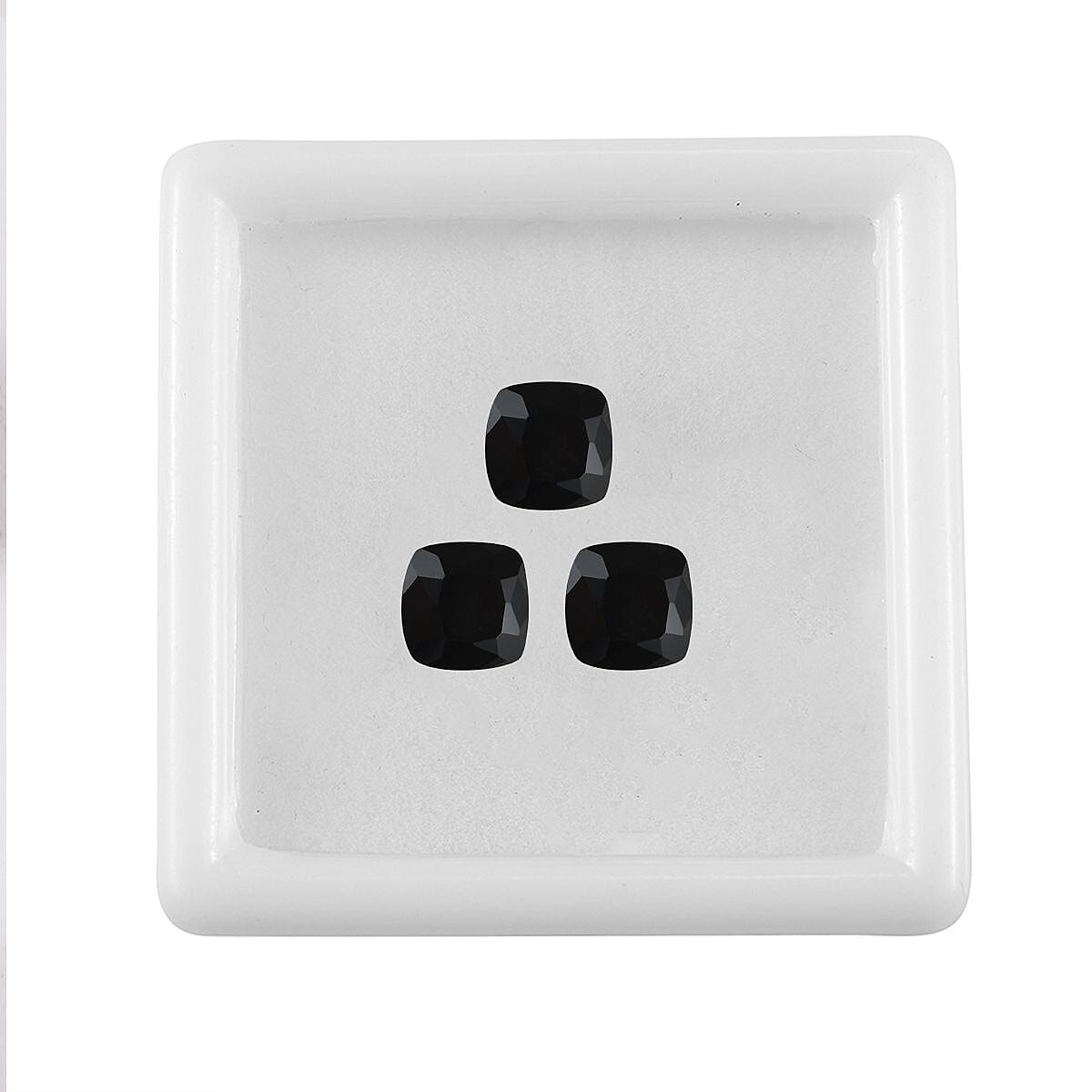 Set of 3 Black Spinel Loose Gemstones in Cushion Shape (6x6mm) 7778361 3
