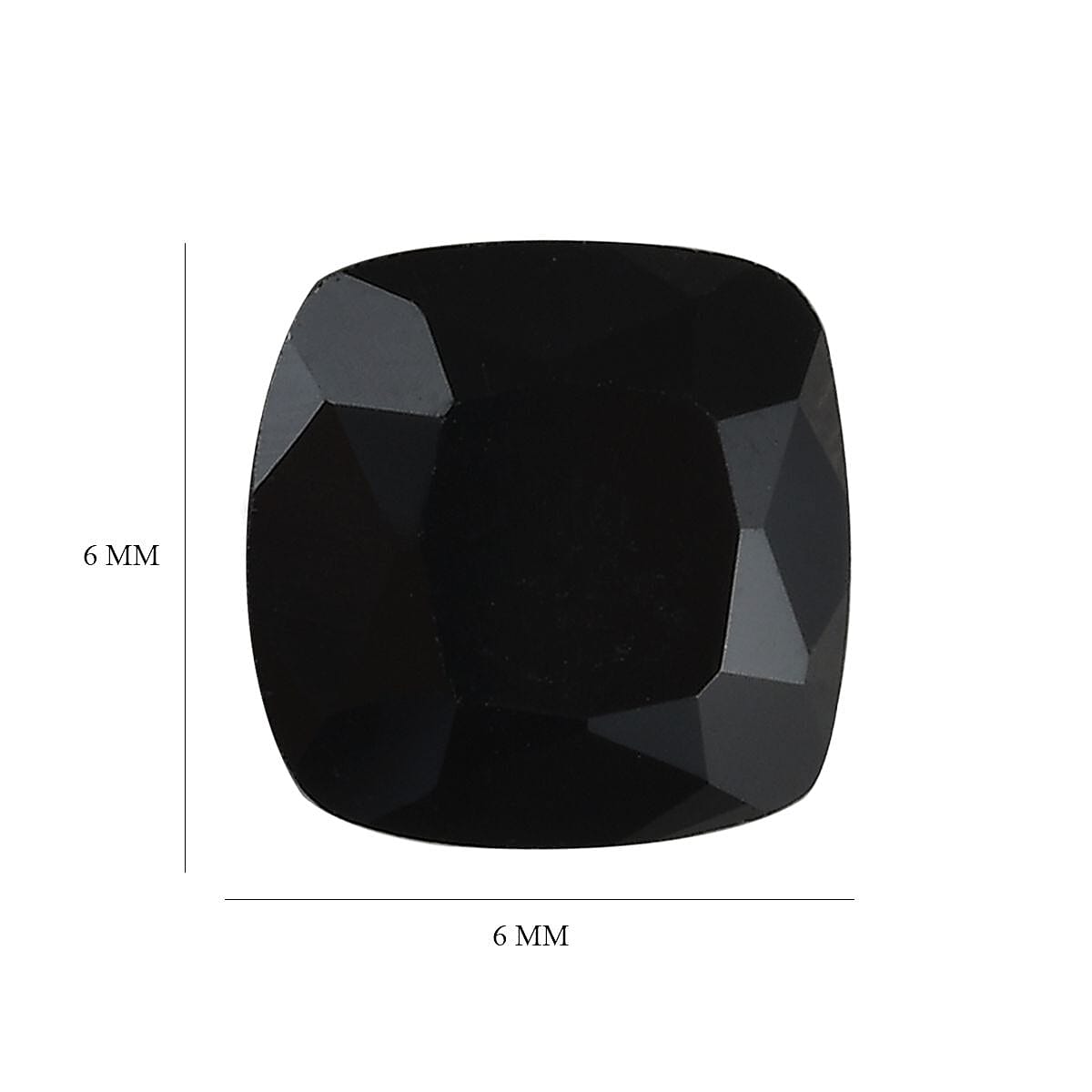 Set of 3 Black Spinel Loose Gemstones in Cushion Shape (6x6mm) 7778361 4