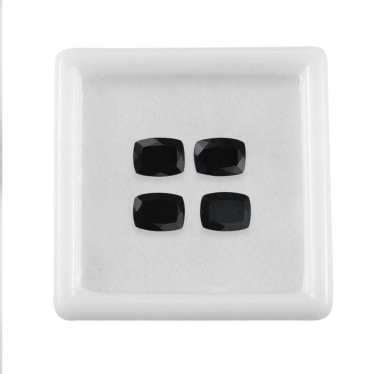 Set of 4 Black Spinel Loose Gemstones in Cushion Shape (8x6mm) 7778363 3