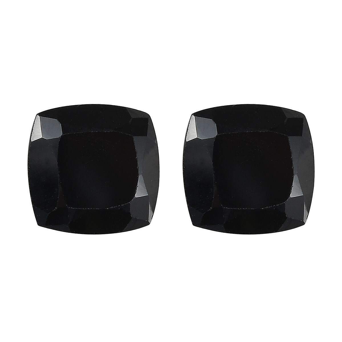 Set of 2 Black Spinel Loose Gemstones in Cushion Shape (8x8mm) 7778364 0