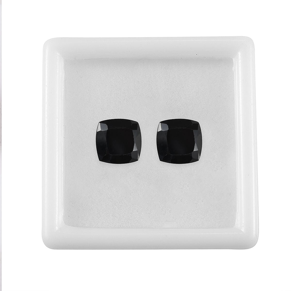 Set of 2 Black Spinel Loose Gemstones in Cushion Shape (8x8mm) 7778364 3