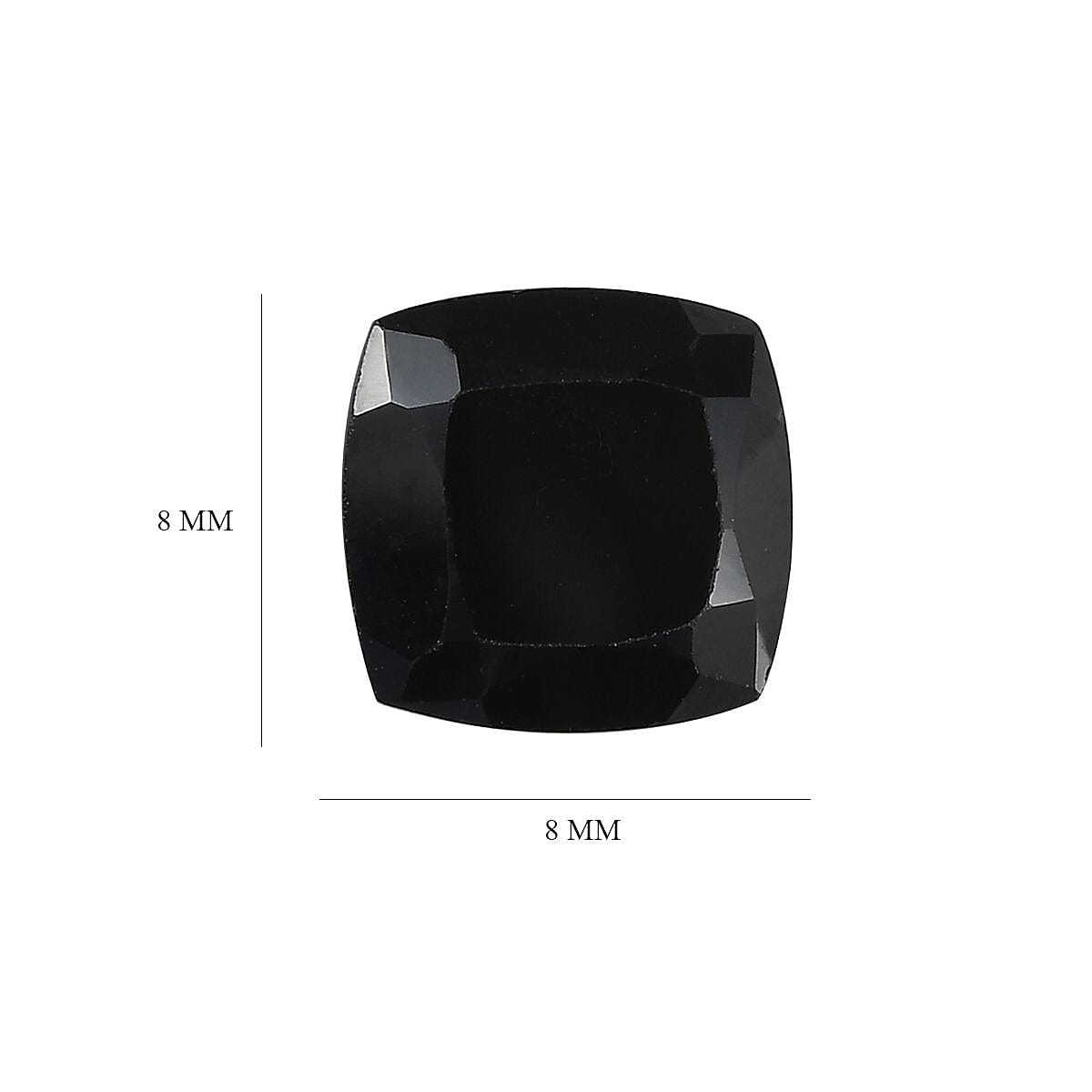 Set of 2 Black Spinel Loose Gemstones in Cushion Shape (8x8mm) 7778364 4