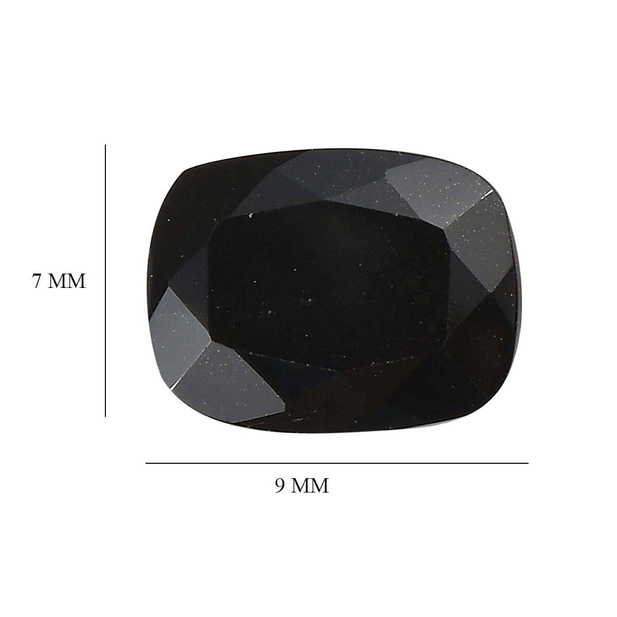 Set of 3 Black Spinel Loose Gemstone in Cushion Shape (9x7mm) 7827208 5