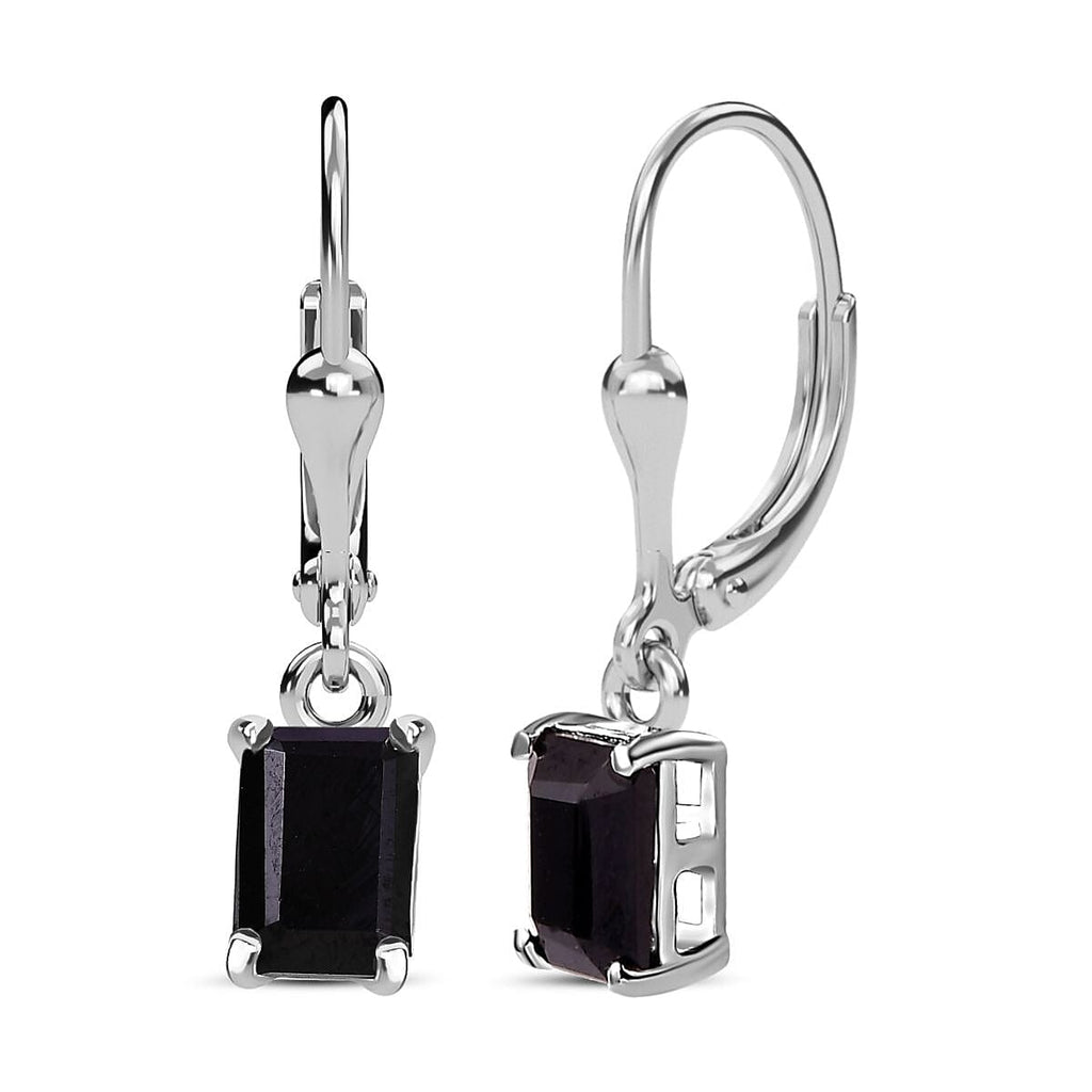 Black Spinel  Dangling Earring in Platinum Overlay Sterling Silver   2.794  Ct.