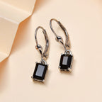 Black Spinel  Dangling Earring in Platinum Overlay Sterling Silver   2.794  Ct.
