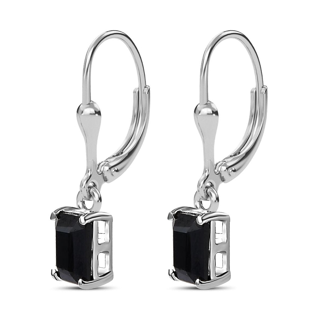 Black Spinel  Dangling Earring in Platinum Overlay Sterling Silver   2.794  Ct.
