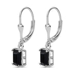 Black Spinel  Dangling Earring in Platinum Overlay Sterling Silver   2.794  Ct.
