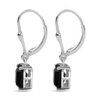 Black Spinel  Dangling Earring in Platinum Overlay Sterling Silver   2.794  Ct.