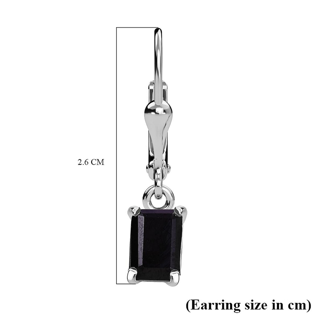 Black Spinel  Dangling Earring in Platinum Overlay Sterling Silver   2.794  Ct.