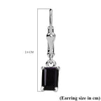 Black Spinel  Dangling Earring in Platinum Overlay Sterling Silver   2.794  Ct.