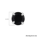 Black Spinel Solitaire Stud Earrings in Sterling Silver