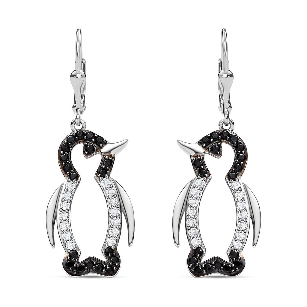 Black Spinel  Fancy Earring in rhodium Sterling Silver 1.75 ct  1.400  Ct.