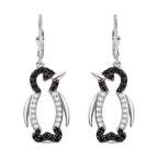 Black Spinel  Fancy Earring in rhodium Sterling Silver 1.75 ct  1.400  Ct.
