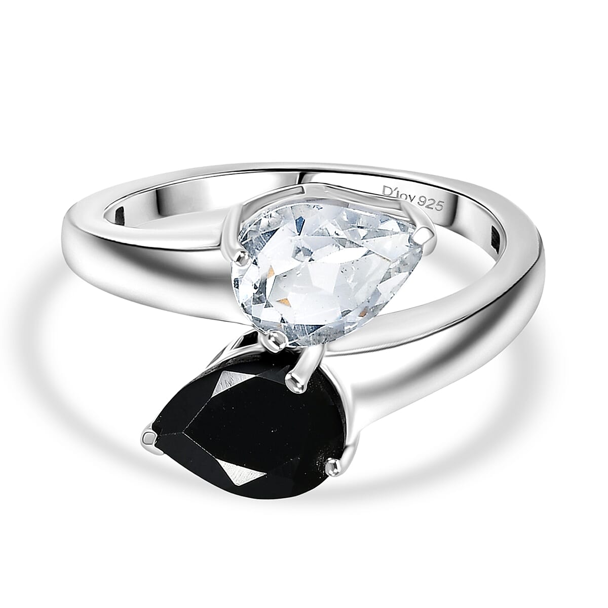 D'Joy Natural Thai Black Spinel Ring in Platinum Overlay Sterling Silver 2.75 Ct. 8271533 0
