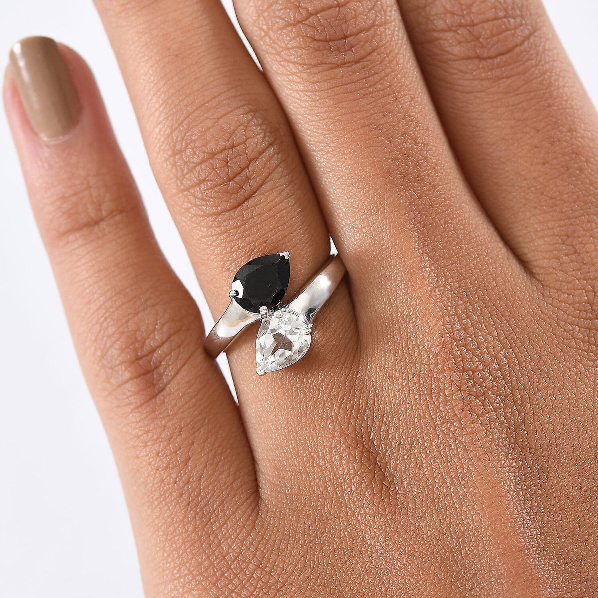 D'Joy Natural Thai Black Spinel Ring in Platinum Overlay Sterling Silver 2.75 Ct. 8271533 2