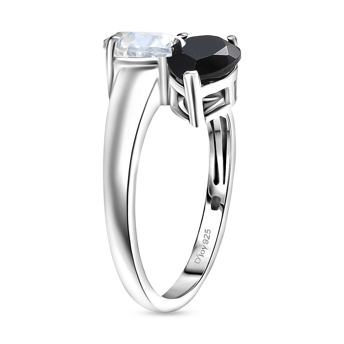 D'Joy Natural Thai Black Spinel Ring in Platinum Overlay Sterling Silver 2.75 Ct. 8271533 3