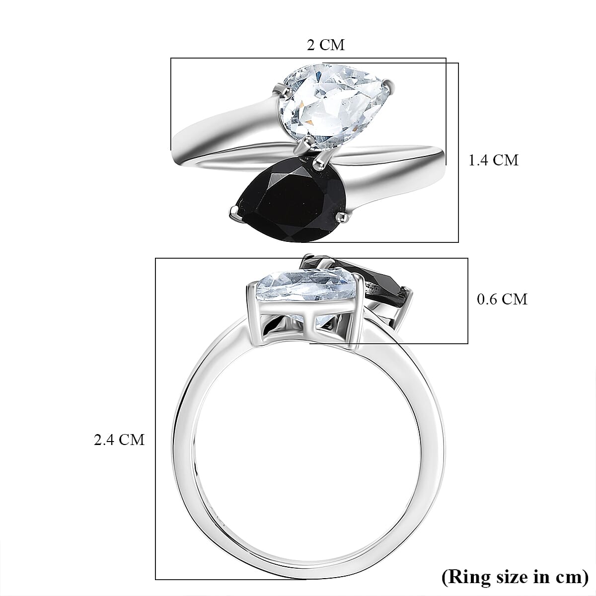 D'Joy Natural Thai Black Spinel Ring in Platinum Overlay Sterling Silver 2.75 Ct. 8271533 5