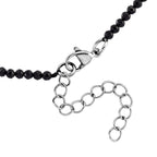 Green Jadeite and Natural Black Spinel Beads Necklace (Size - 18-2 Inch Ext) 60.00 Ct.