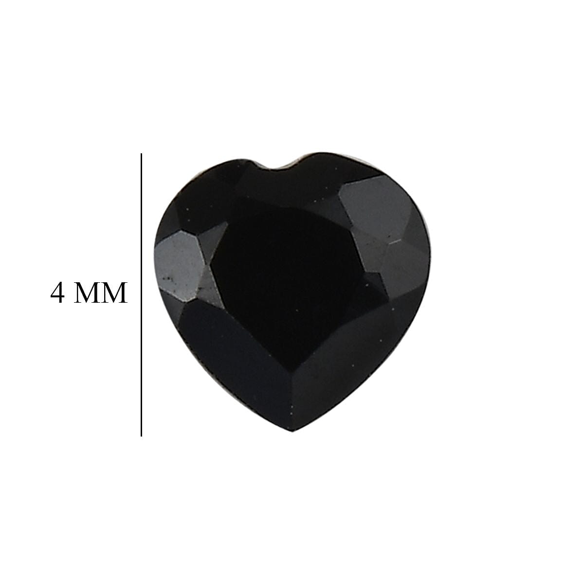 Set of 4 Black Spinel Loose Gemstones in Heart Shape (4mm) 7778368 4