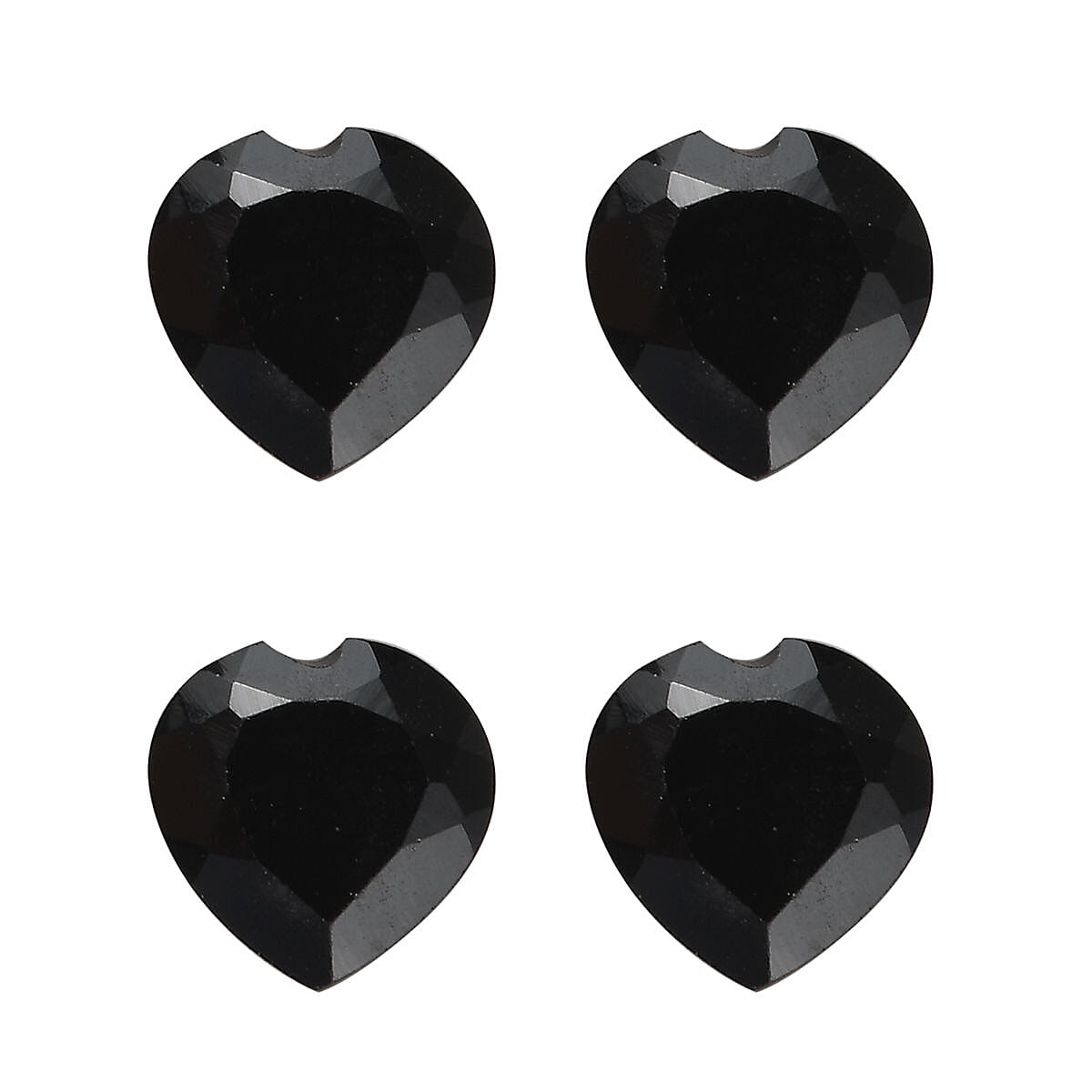 Set of 4 Black Loose Gemstones in Heart Shape (5mm) 7778369 0