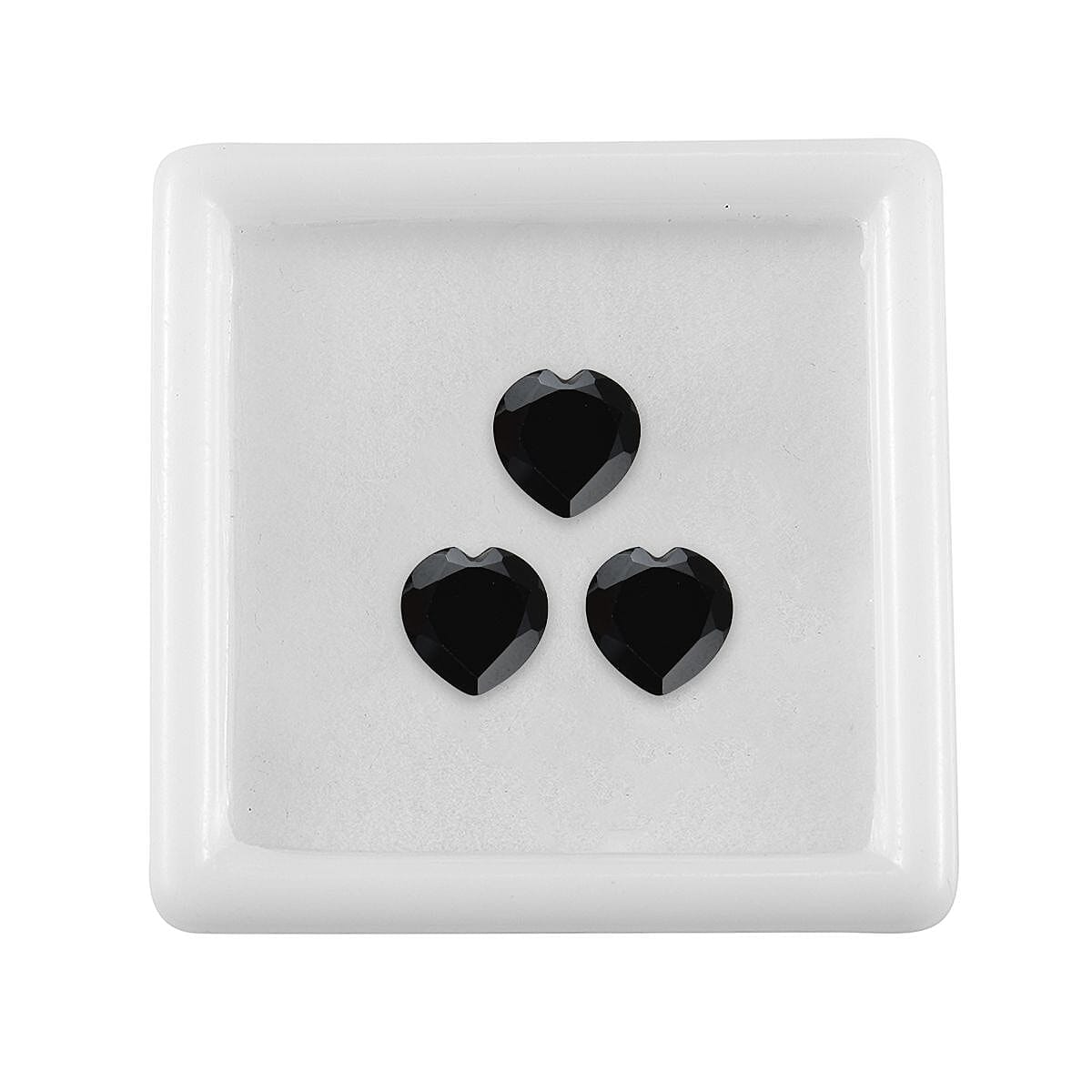 Set of 3 Black Spinel Loose Gemstones in Heart Shape (7mm) 7778949 3