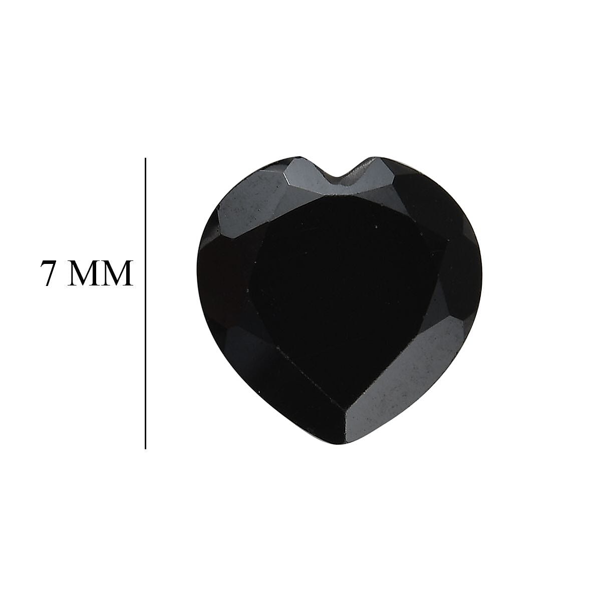 Set of 3 Black Spinel Loose Gemstones in Heart Shape (7mm) 7778949 4
