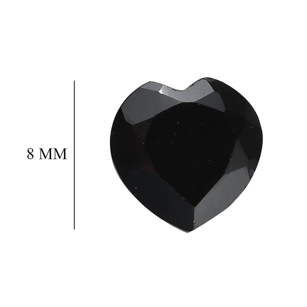 Black Spinel Heart 8 mm
