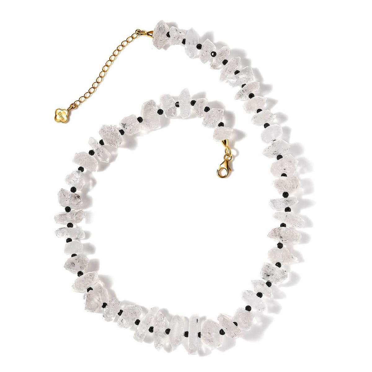 Black Spinel ,  Herkimer Diamond Quartz  Necklace (Size - 18) in Vermeil YG Sterling Silver 353.50 ct  5.650  Ct. 7802940 0
