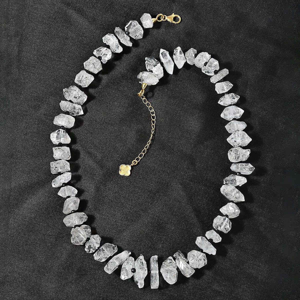 Black Spinel ,  Herkimer Diamond Quartz  Necklace (Size - 18) in Vermeil YG Sterling Silver 353.50 ct  5.650  Ct. 7802940 4