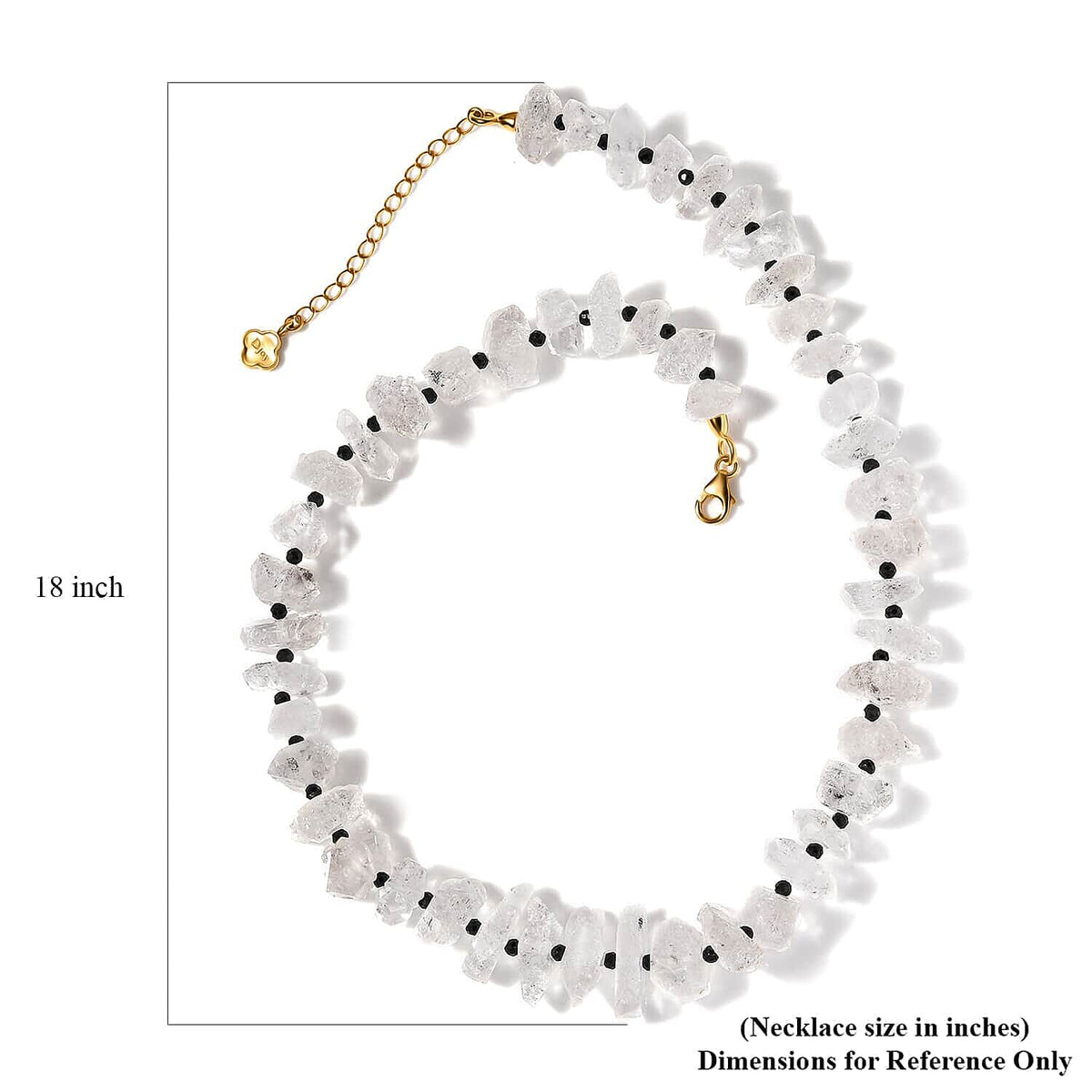 Black Spinel ,  Herkimer Diamond Quartz  Necklace (Size - 18) in Vermeil YG Sterling Silver 353.50 ct  5.650  Ct. 7802940 5